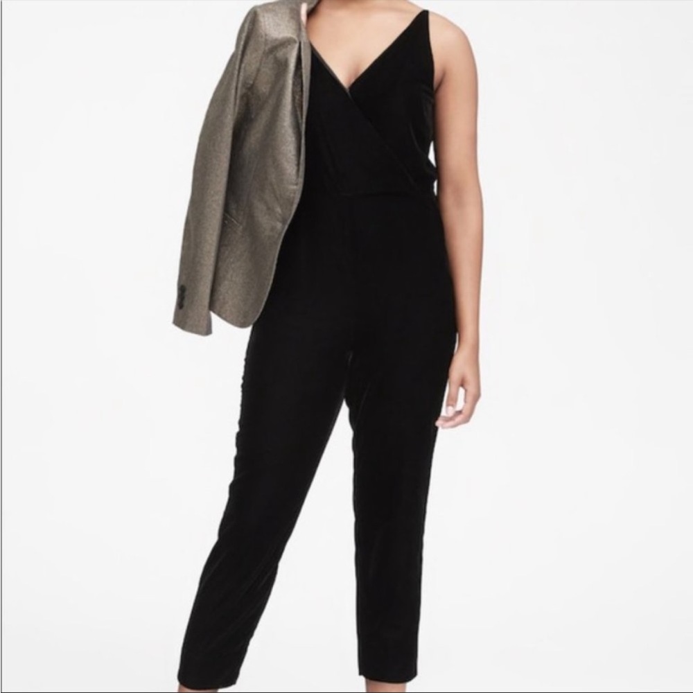 Banana Republic Cropped Velvet Jumpsuit